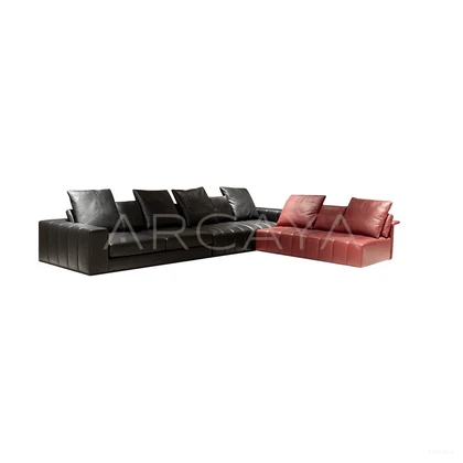 Orla Stone Straight Sofa - product view on a white background 01