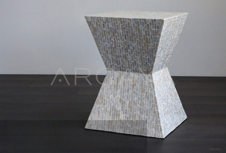 Handmade Shell Inlay Mobile Side Table - scene