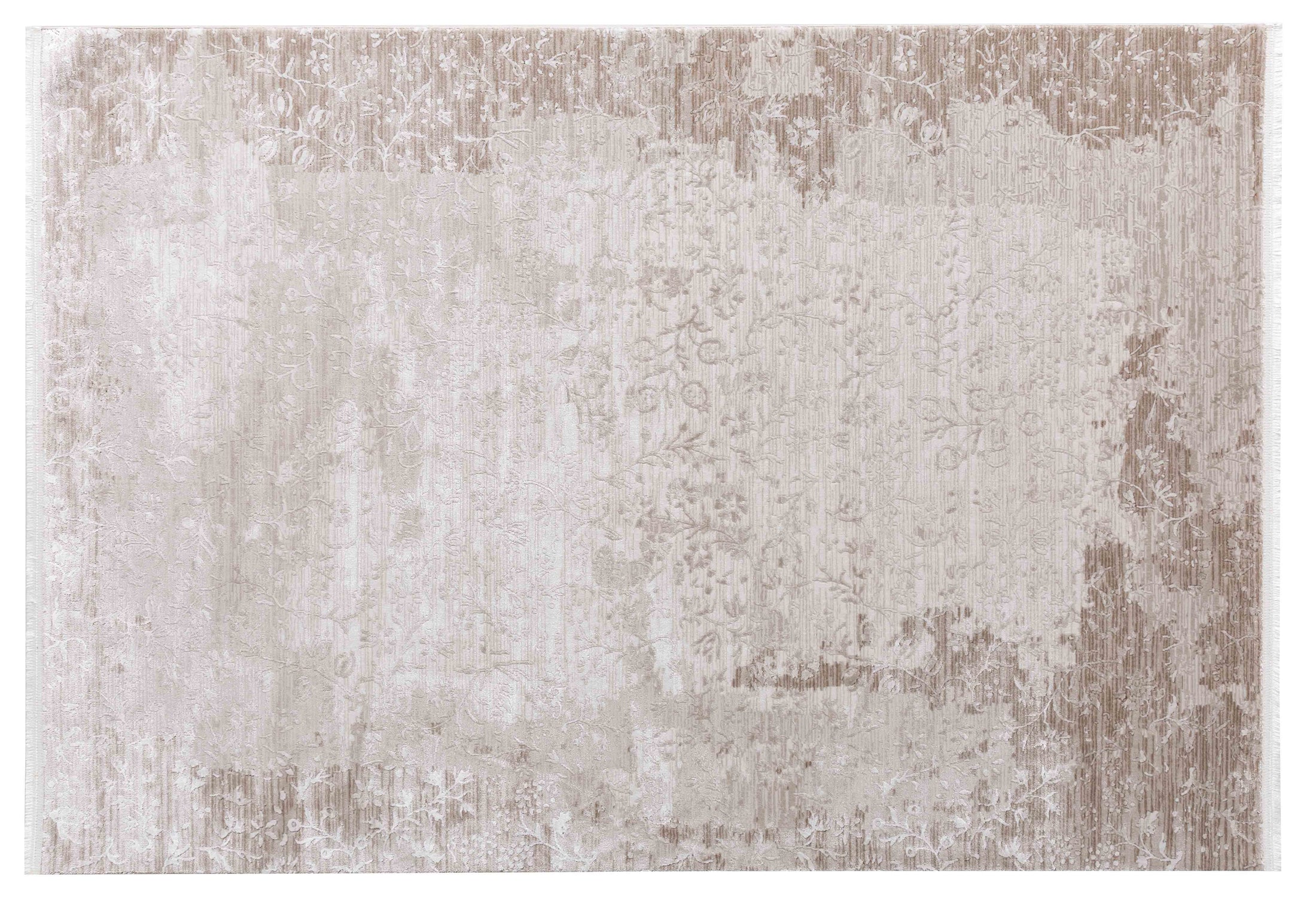 Delicate Cairn Area Rug in a finished interior.