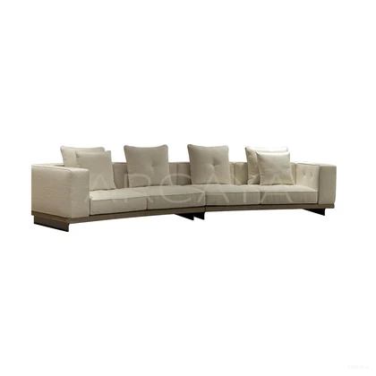 Orla Ridge Straight Sofa - product view on a white background 01