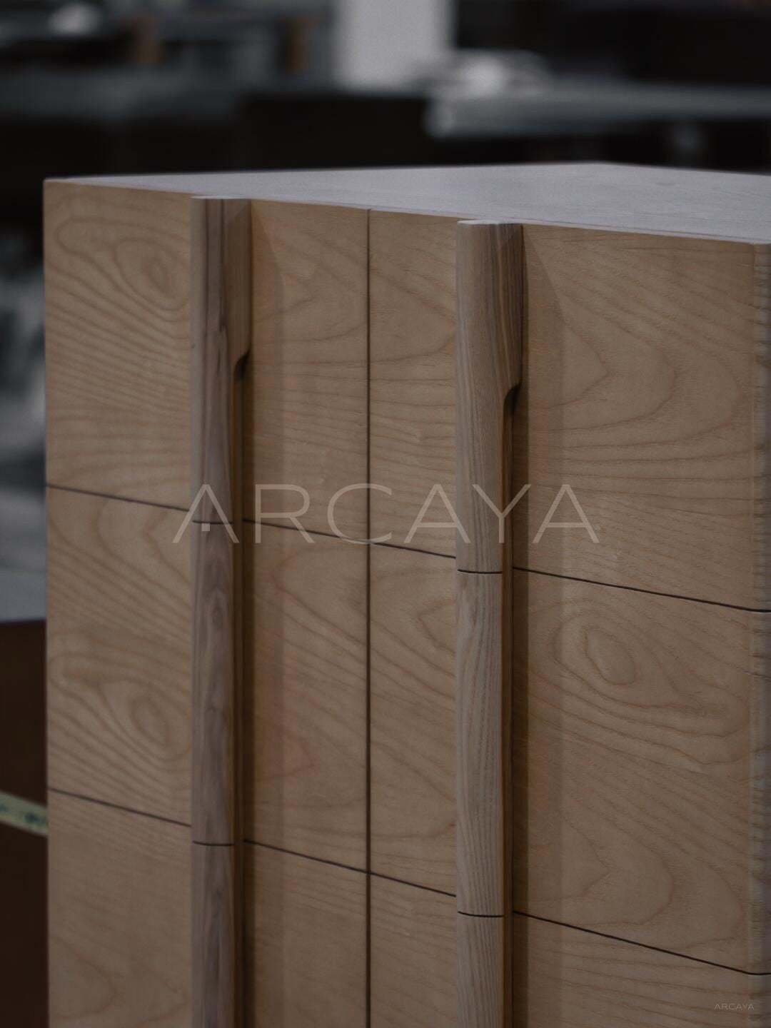 Custom Solid Wood Shoe Cabinet - detail