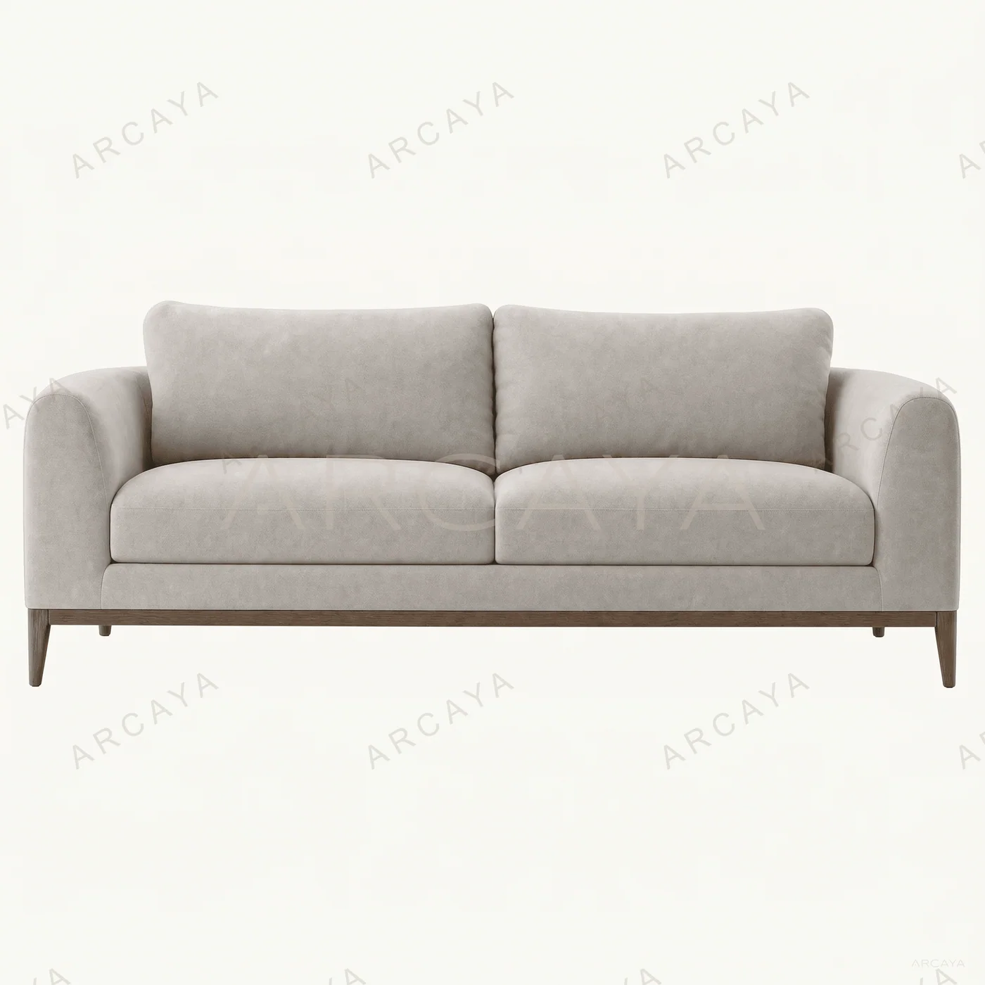Modern Upholstered Living Room Sofa With Wood Base