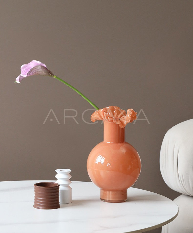 French Mid Century Glass Vase - scene