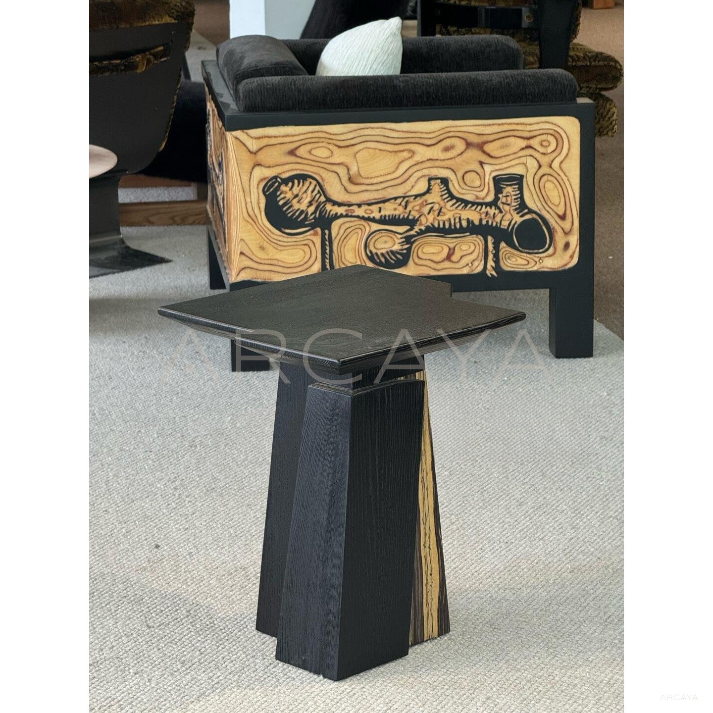 Art Veneer Two Tone Side Table