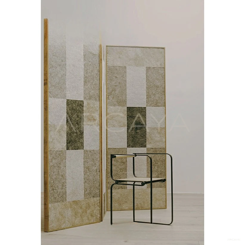 Checkered Wool Felt Folding Screen