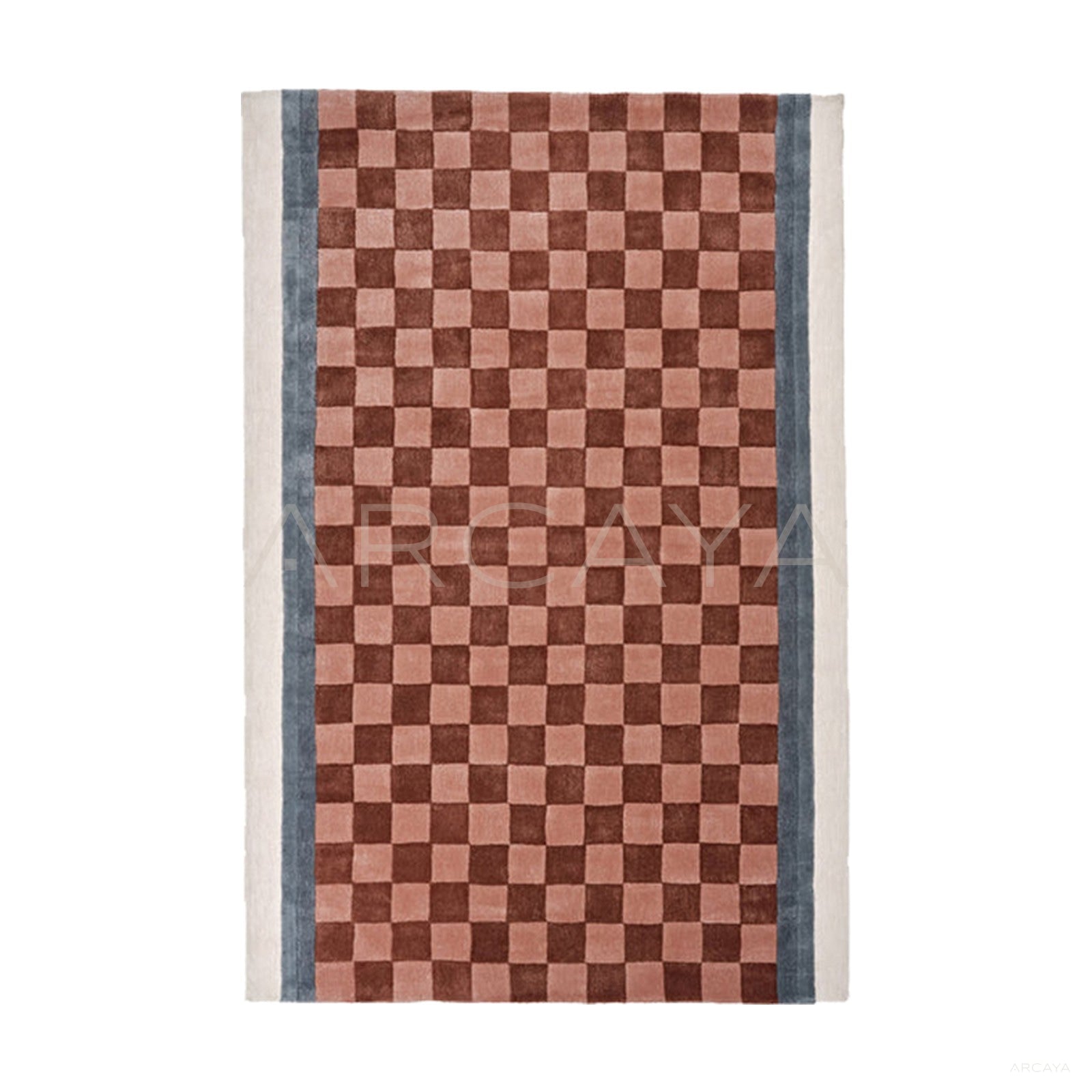 Red Brown Checkerboard Rug Dsm P006 C03