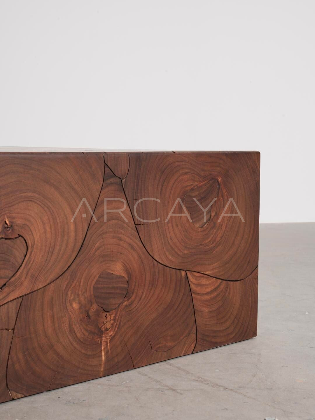 Wood Grain Patchwork Art Side Table - detail