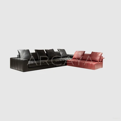 Orla Stone Straight Sofa - front view 05