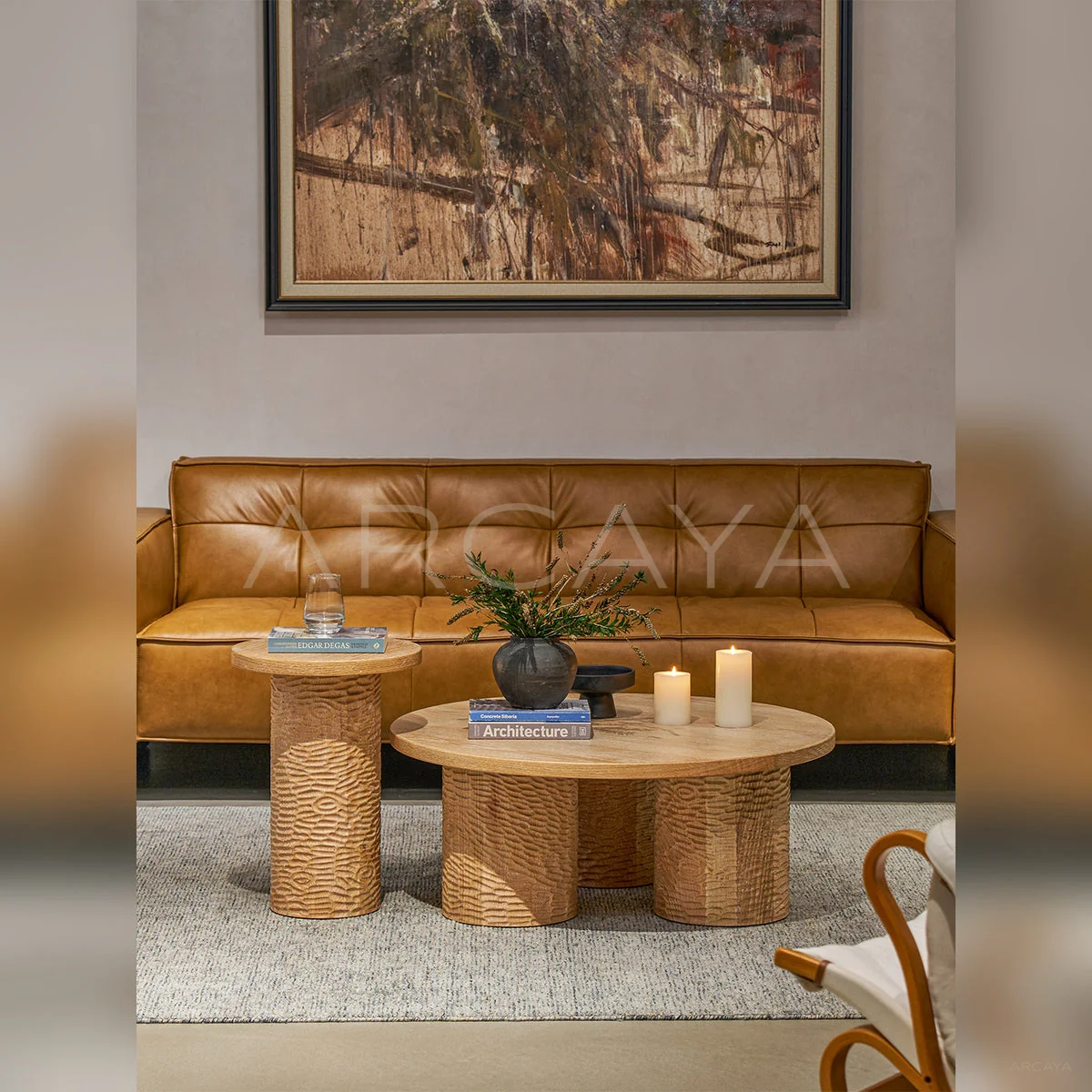 Riva Elm Coffee Table - front view 01