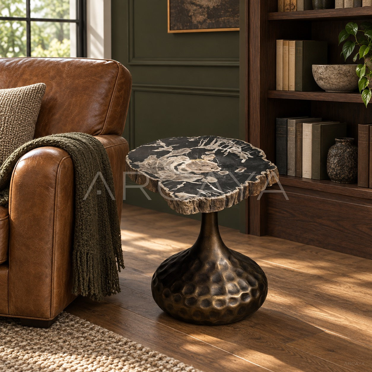 Petrified Wood Wabi Sabi Side Table