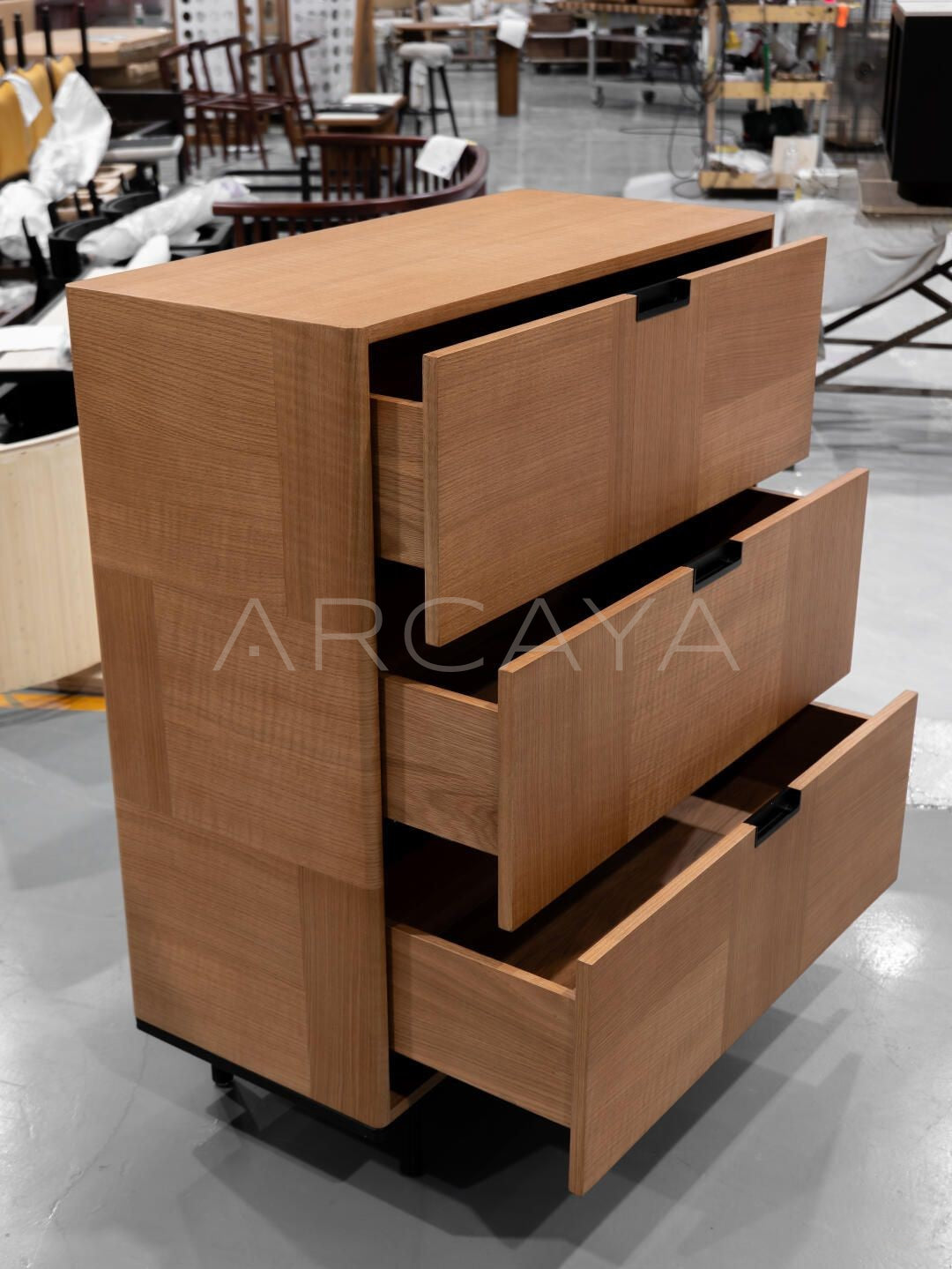 Natural Wood Mid Century Cabinet - detail