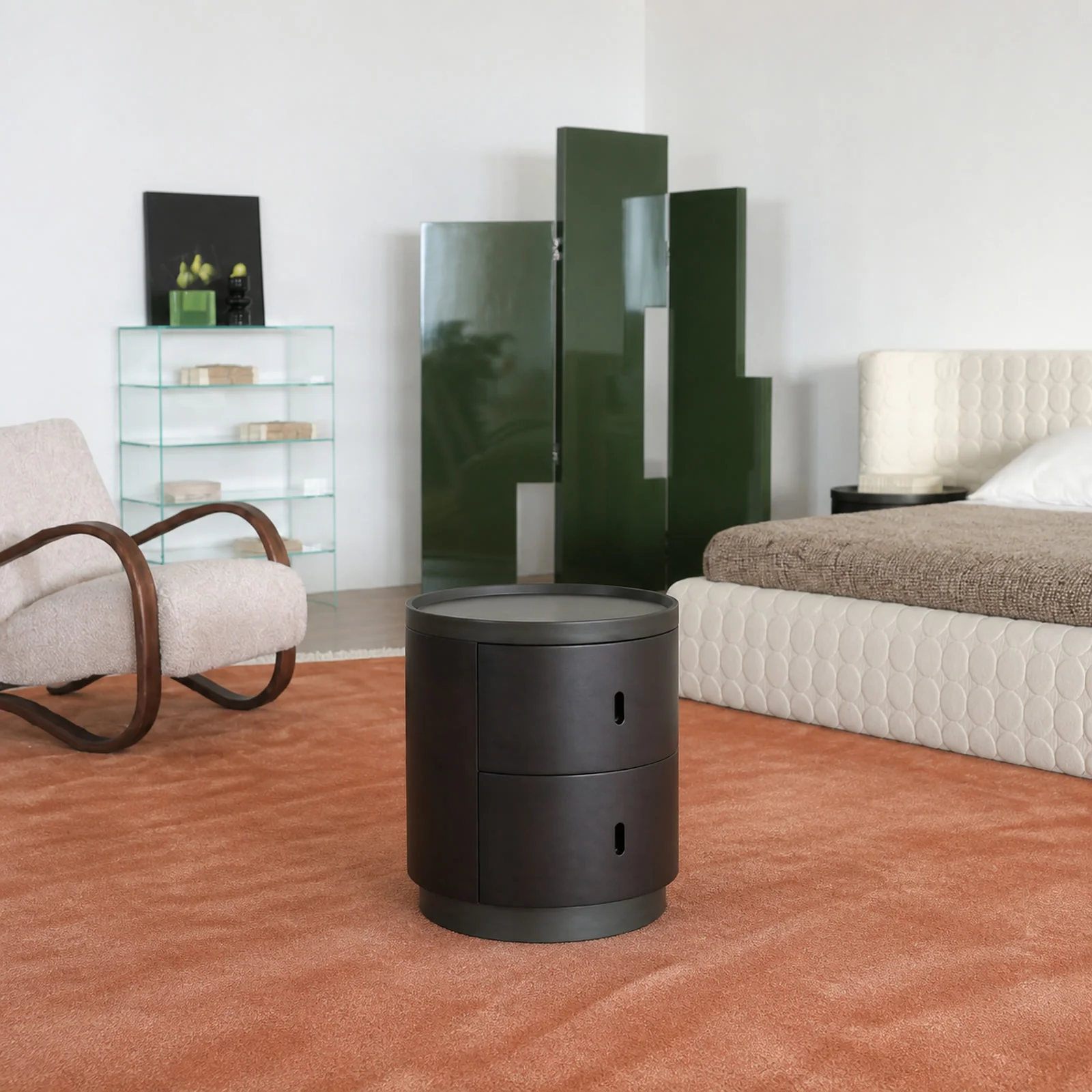 N718 Nightstand in a finished interior.