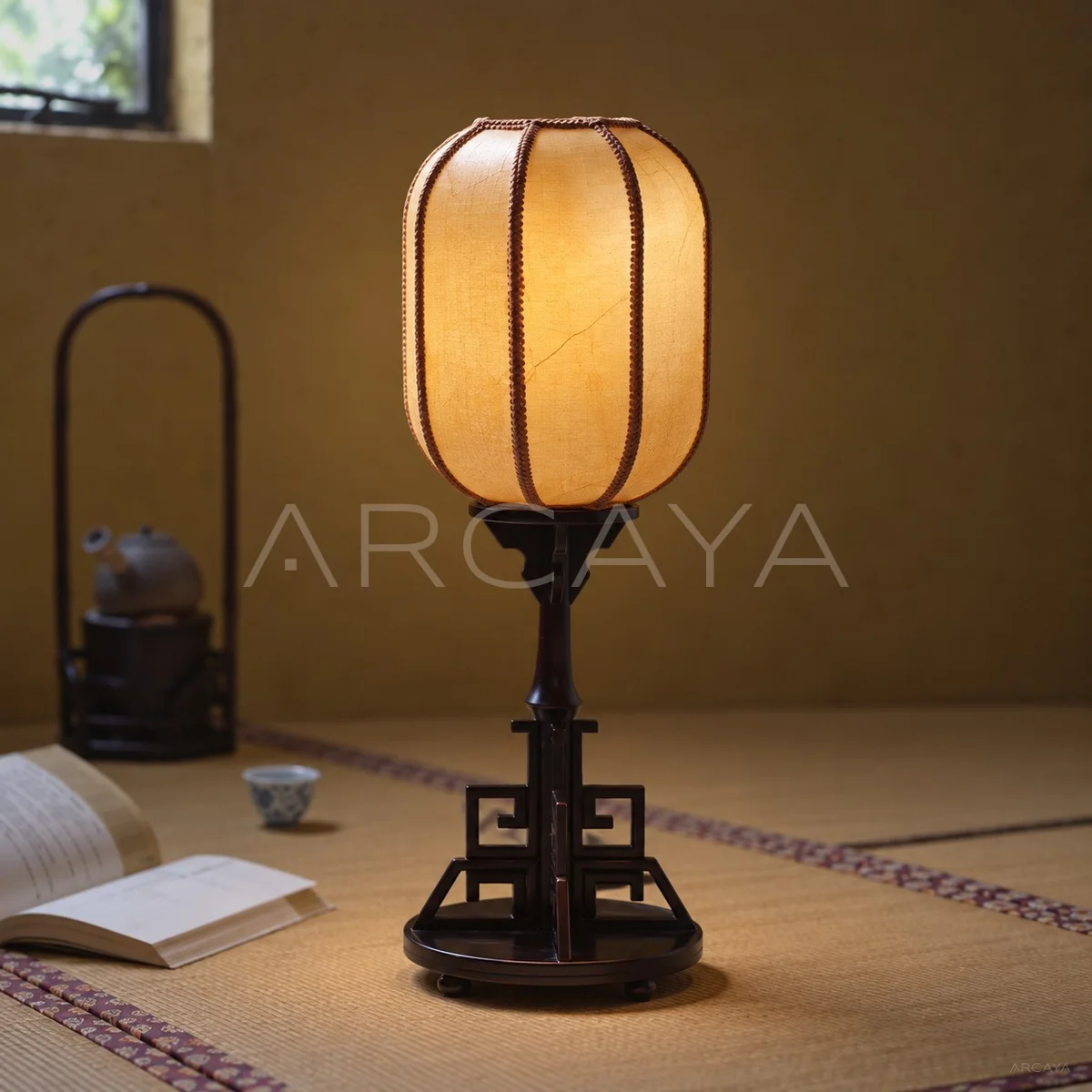 Bamboo Frame Lantern Table Lamp