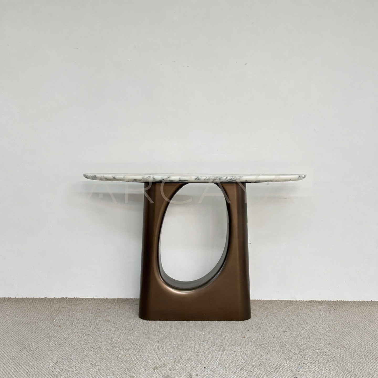 Metallic Lacquer Marble Console Table