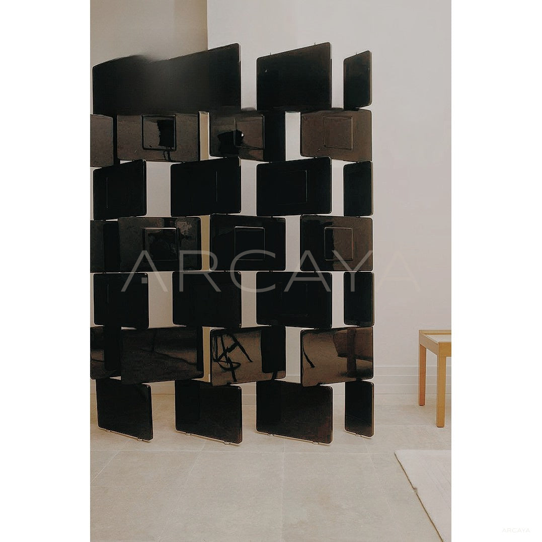 Lacquer Brick Art Folding Screen - scene