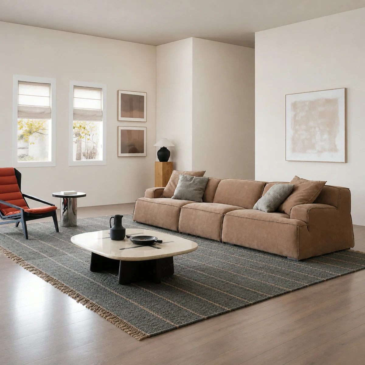 Elara Arc Straight Sofa