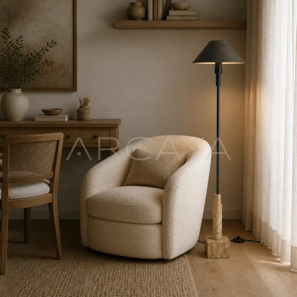 Isolde Ridge Floor Lamp — styled interior view 03