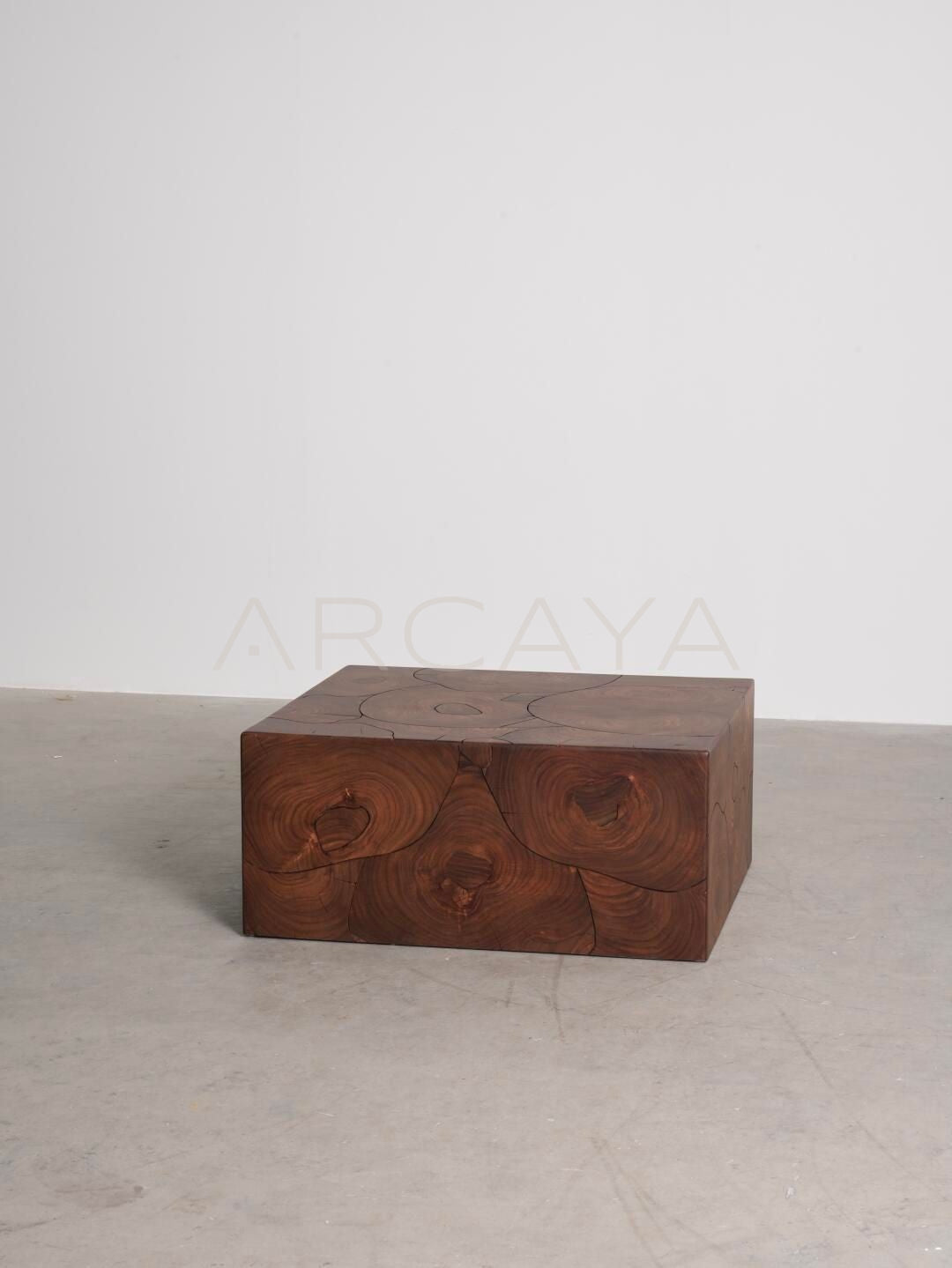 Wood Grain Patchwork Art Side Table - scene