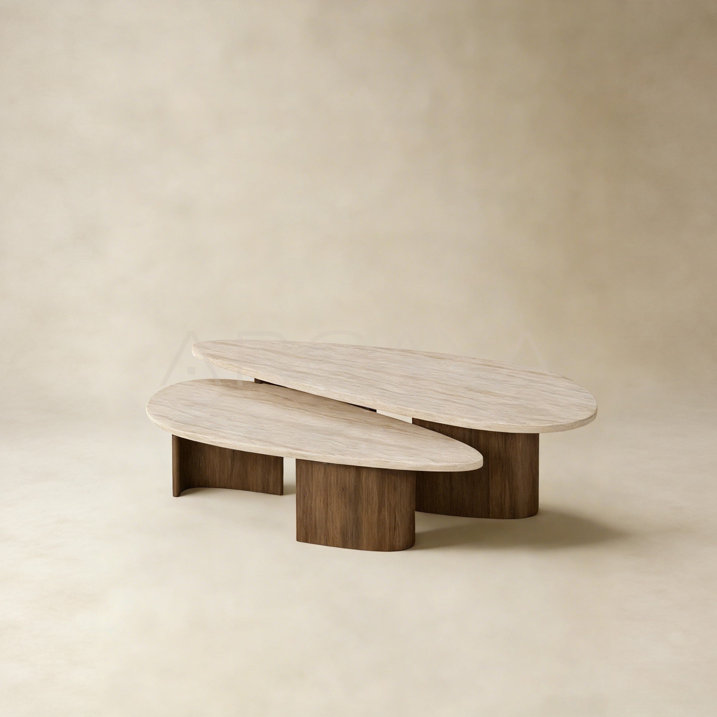 Aston Travertine Solid Wood Coffee Table
