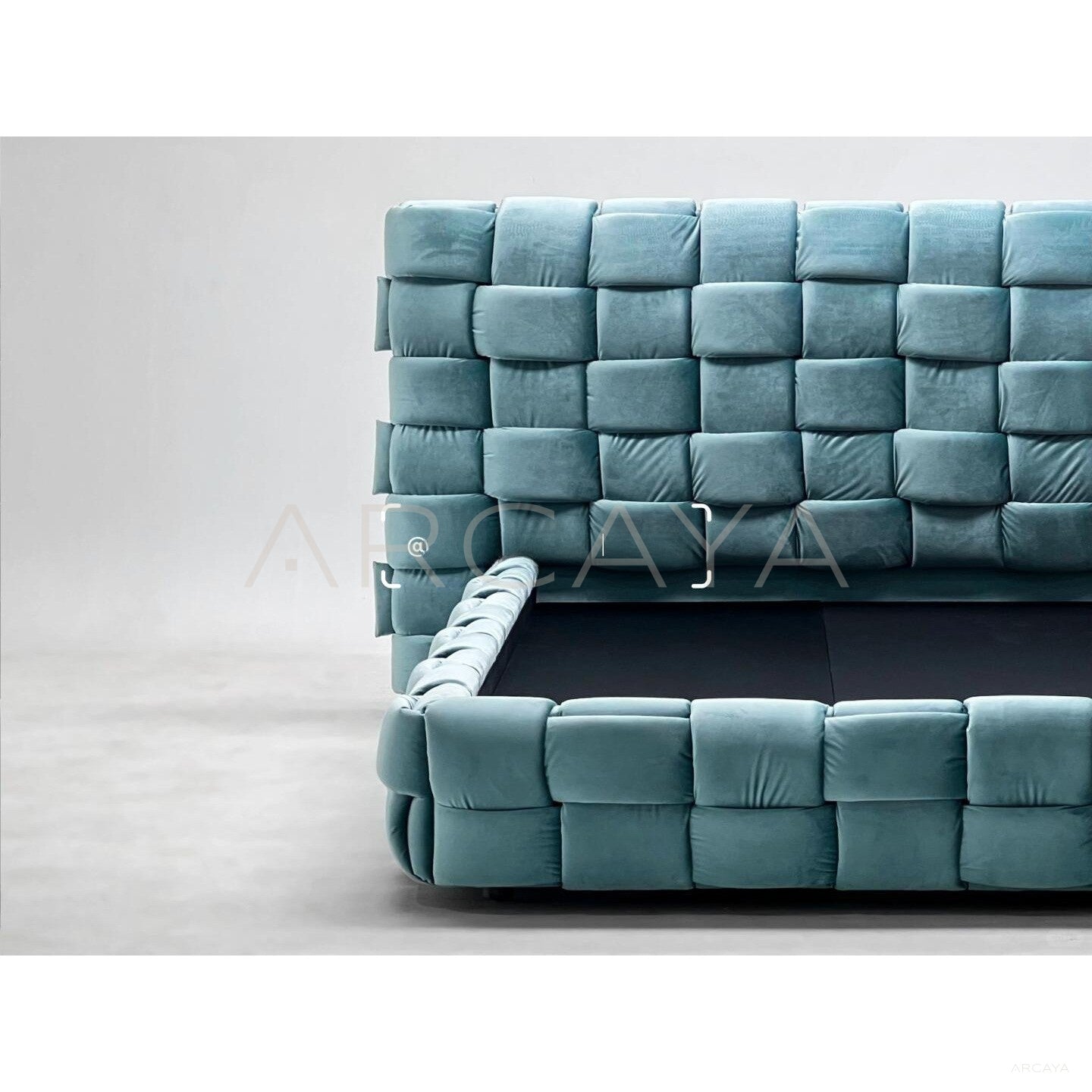 Block Patchwork Velvet Art Bed - scene