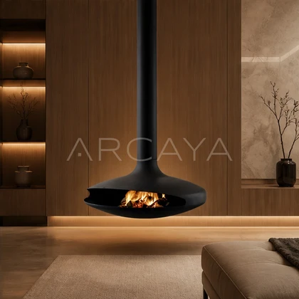Flying Saucer Hanging Fireplace - scene