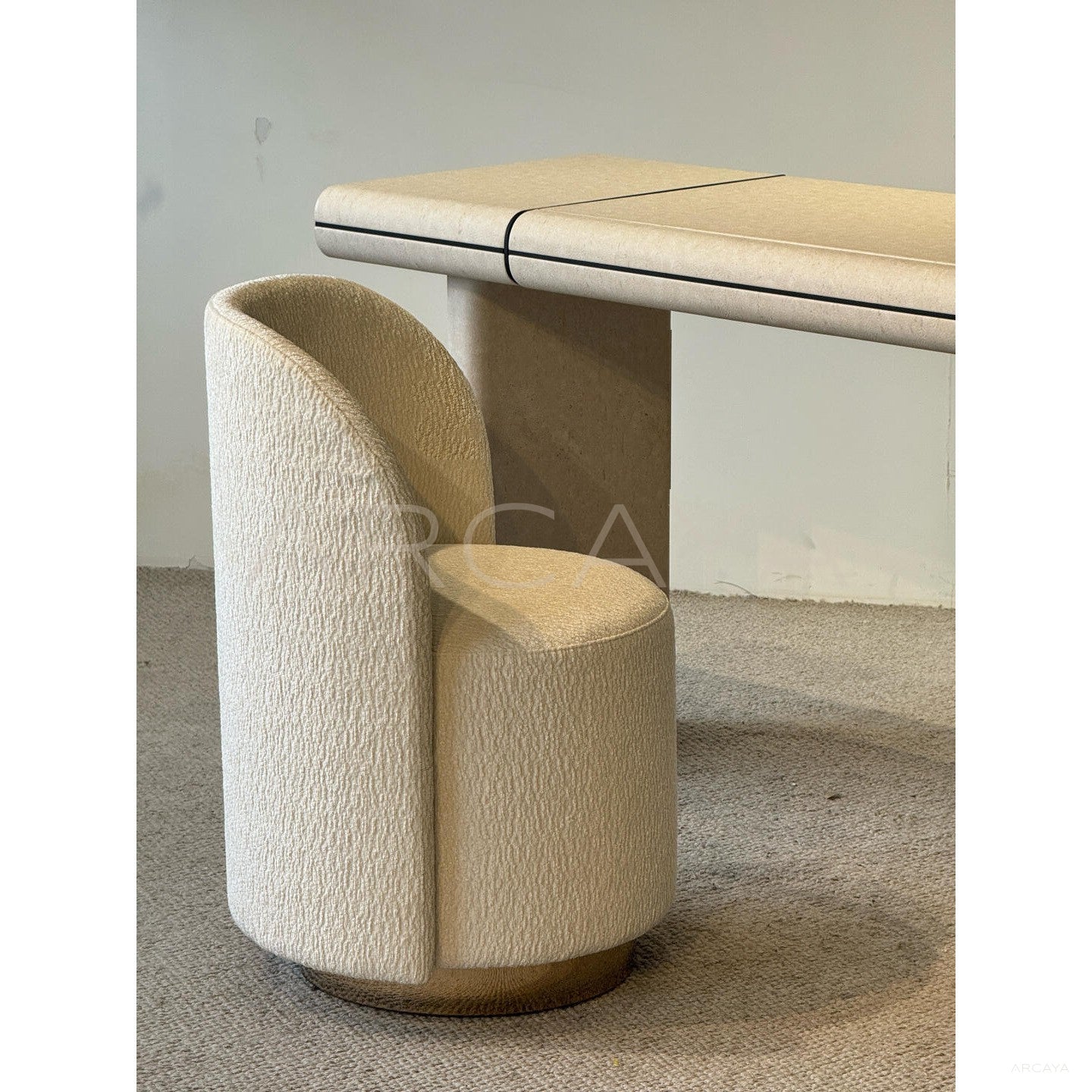 Minimalist Wraparound Desk Vanity - scene