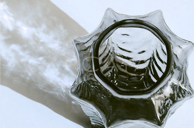 Ribbed Smoked Glass Vase - scene