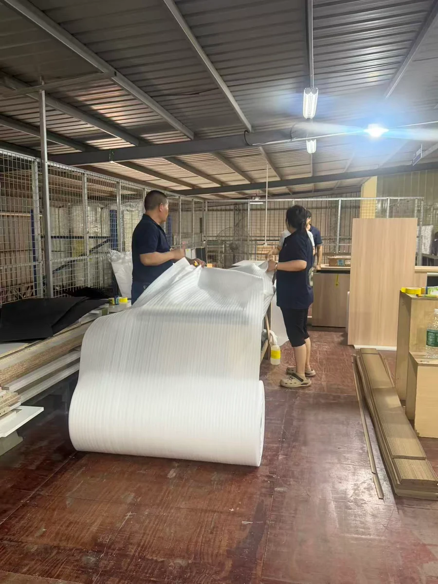 Protective film wrapping before shipment
