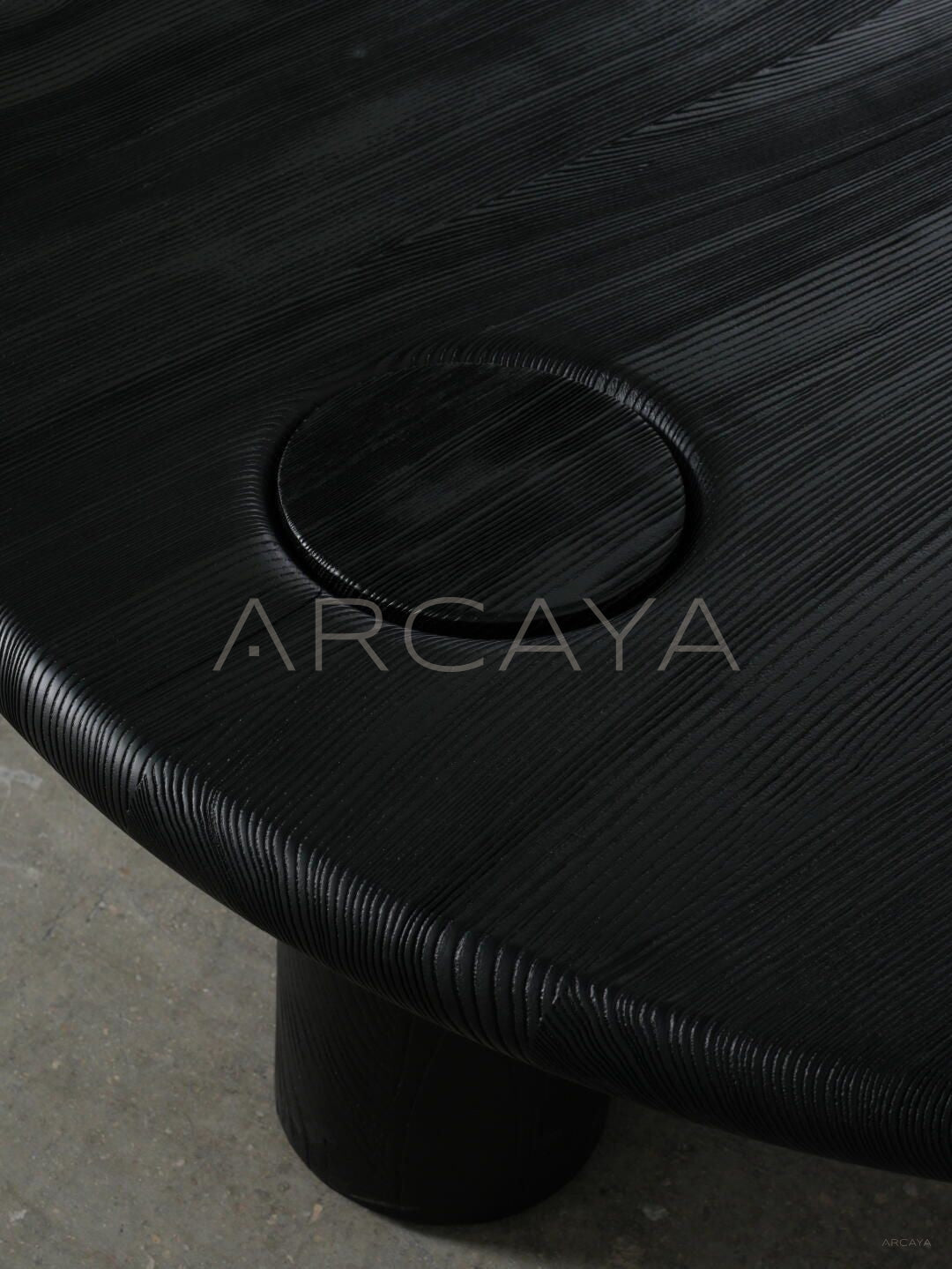 Ink Black Textured Coffee Table - detail