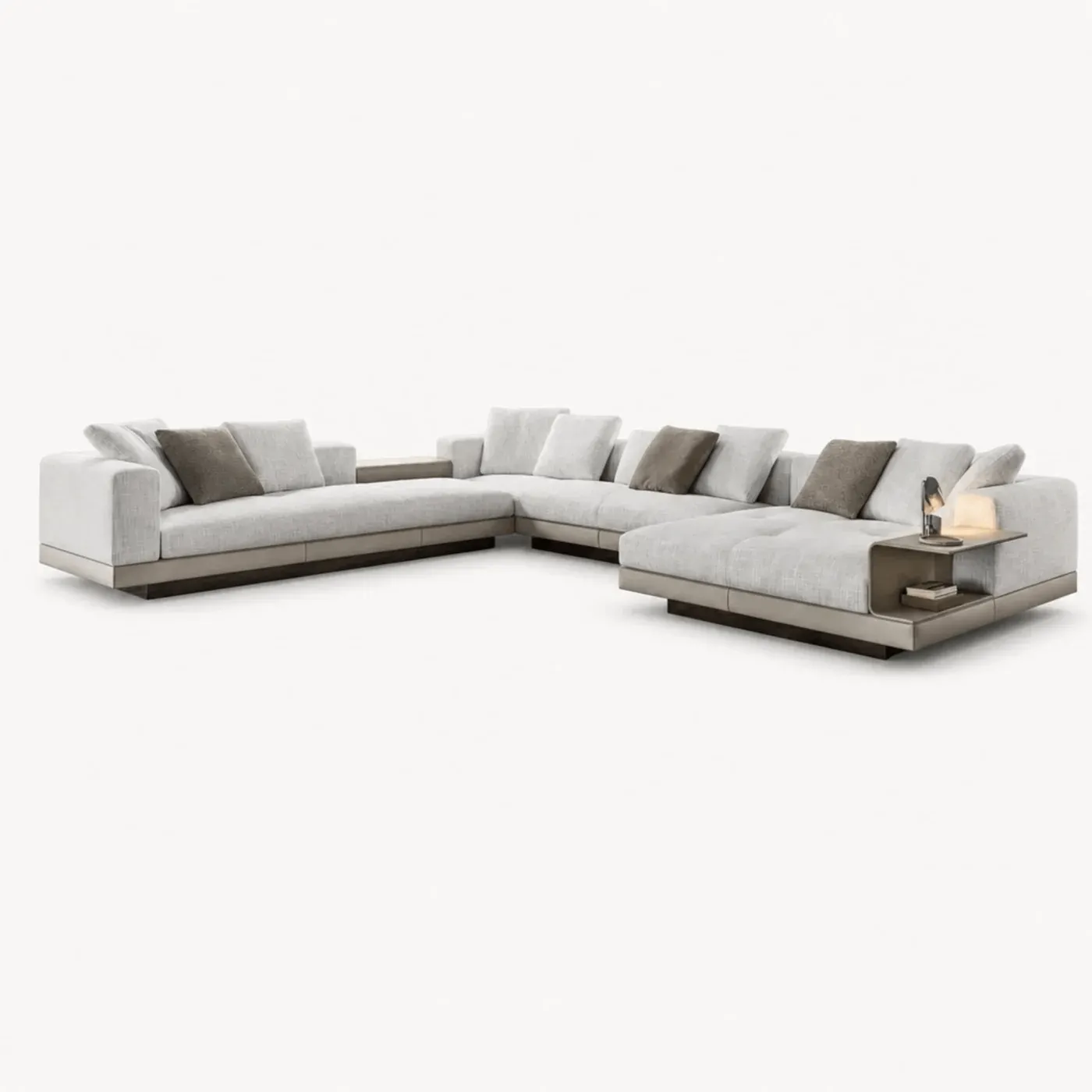 L-shaped modular sofa with side storage