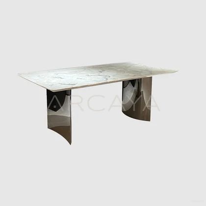 Nola Ivory Dining Table - front view 03