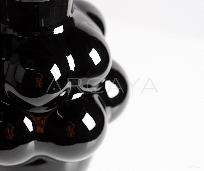 Black French Glass Vase - scene