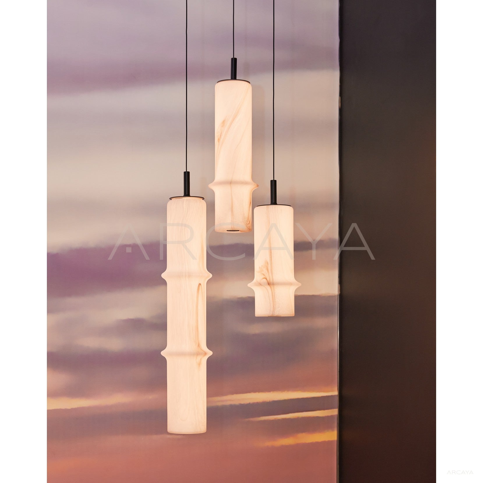 Stone Texture Bamboo Joint Pendant Light 96363