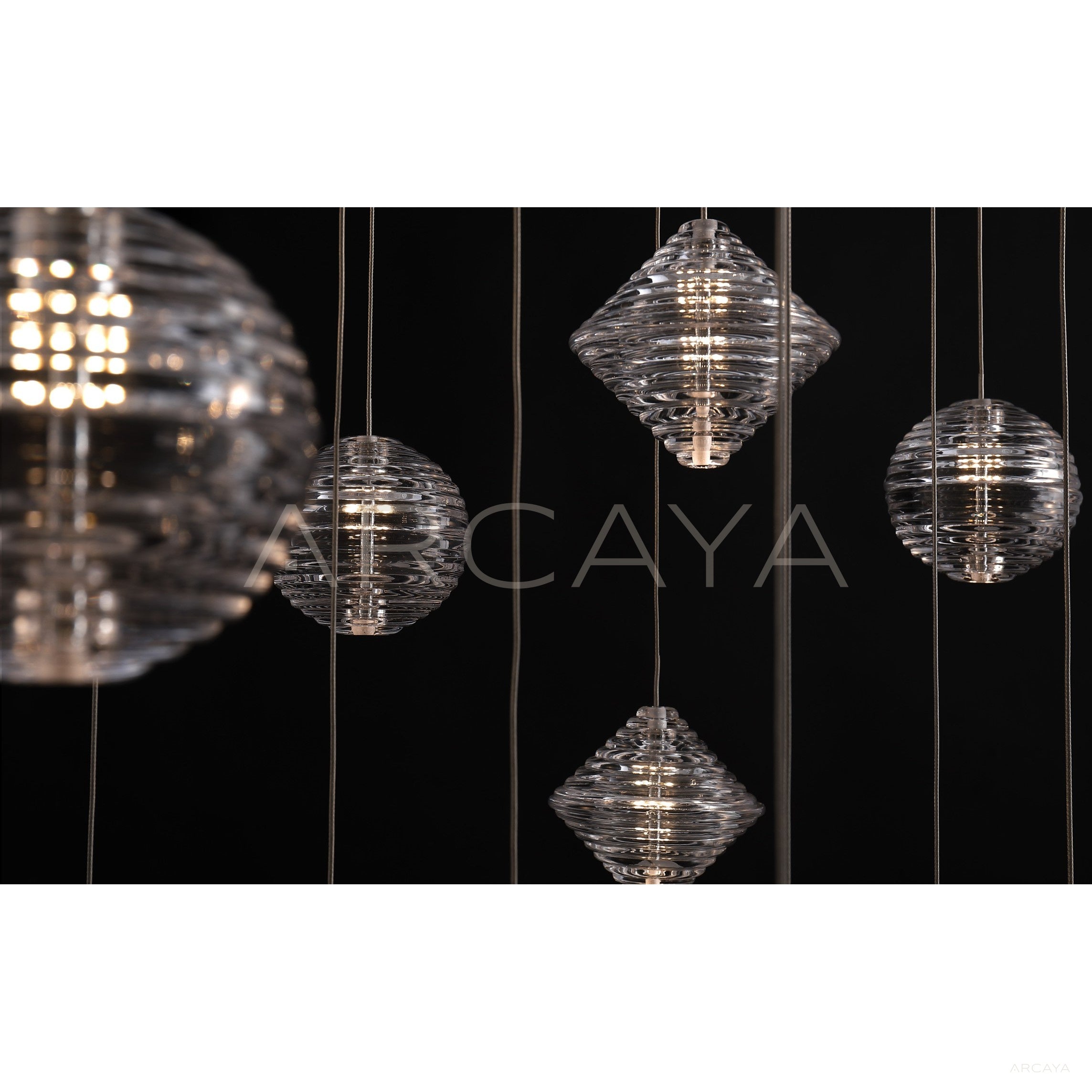 Ribbed Glass Globe Pendant Light 97177