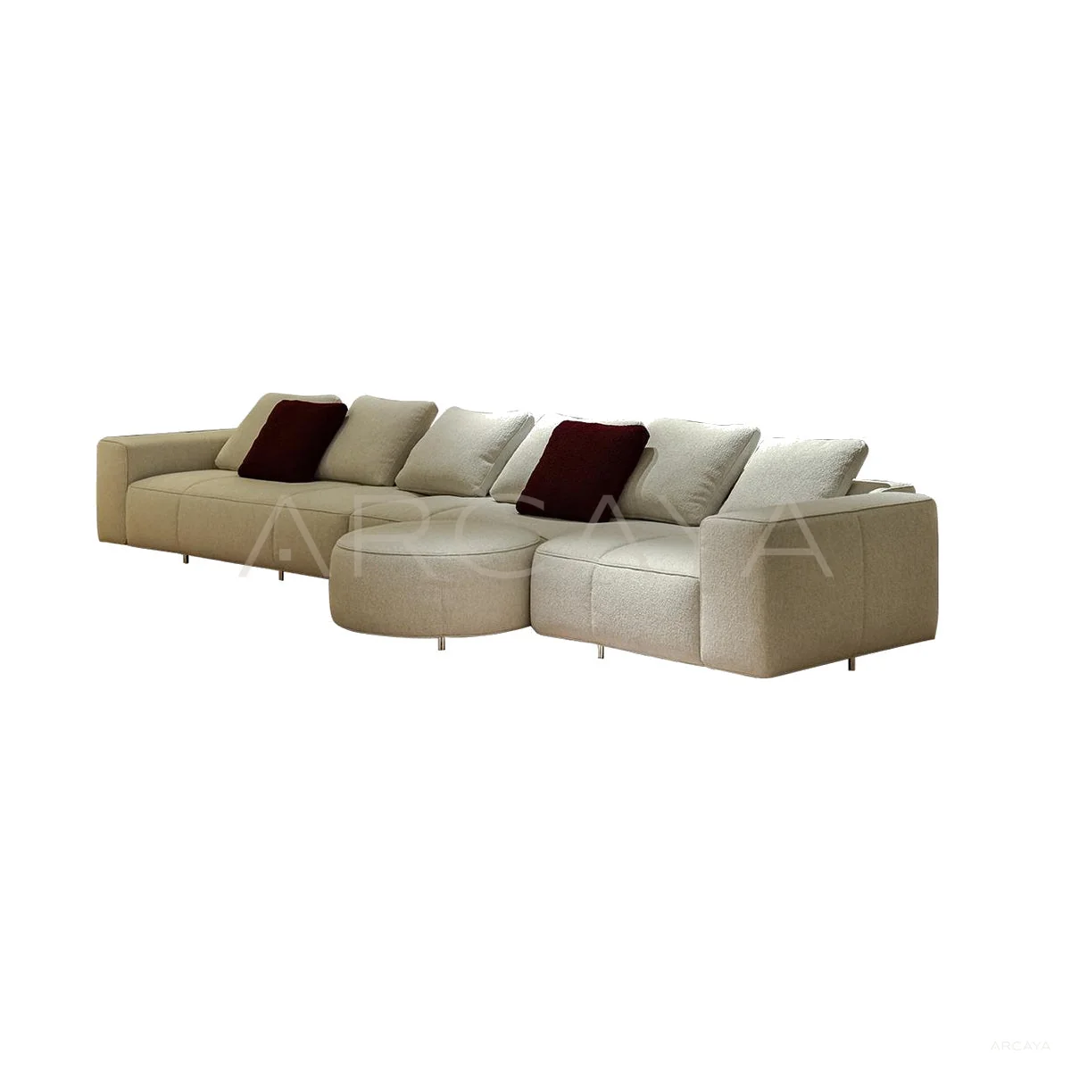 Petra Cedar Straight Sofa - product view on a white background 01