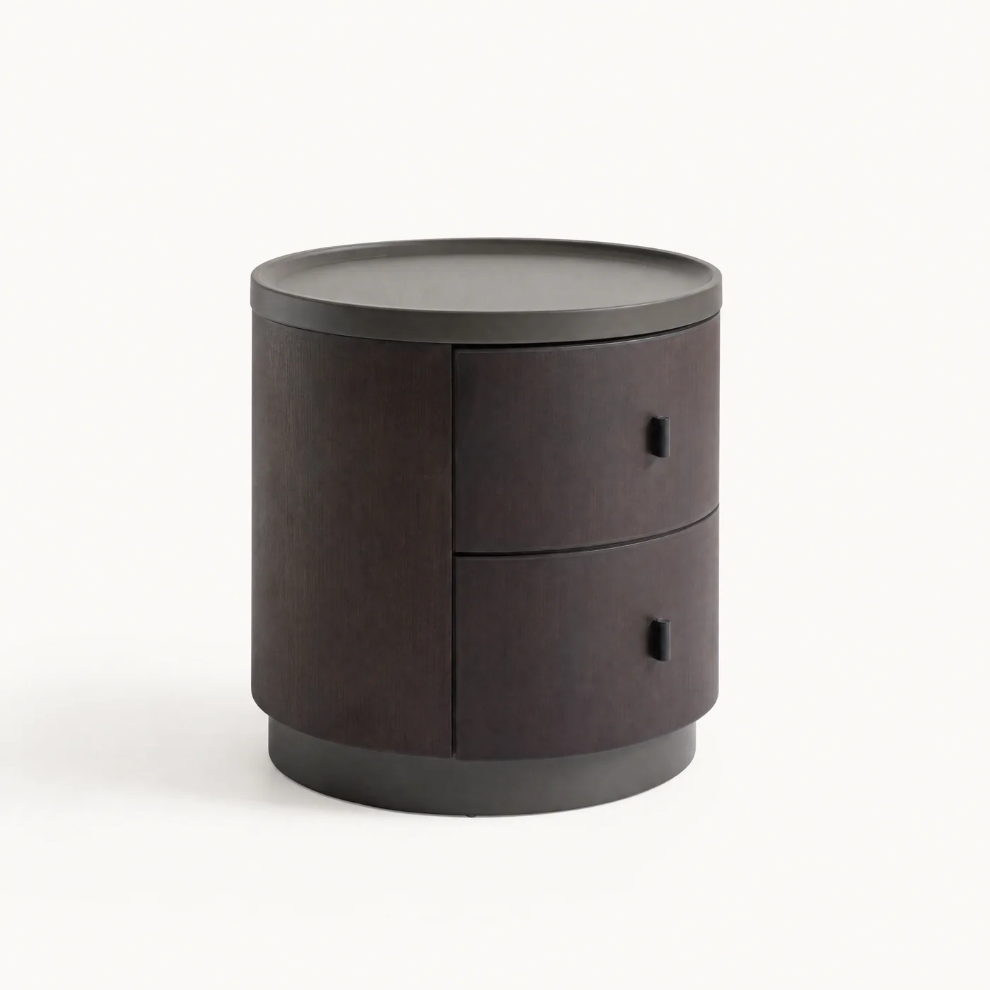 Round Wood Drawer Nightstand