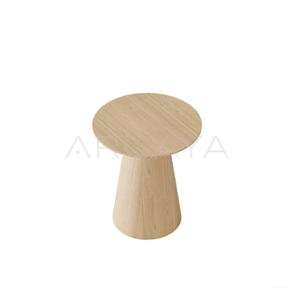 Round Wood Side Table — view 02