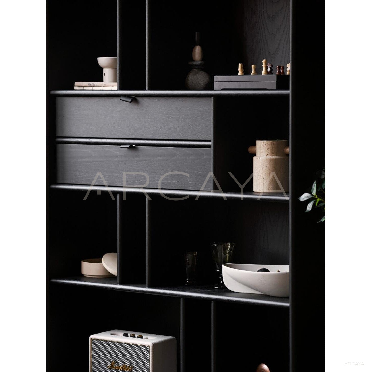 Classic Black Bookcase - scene
