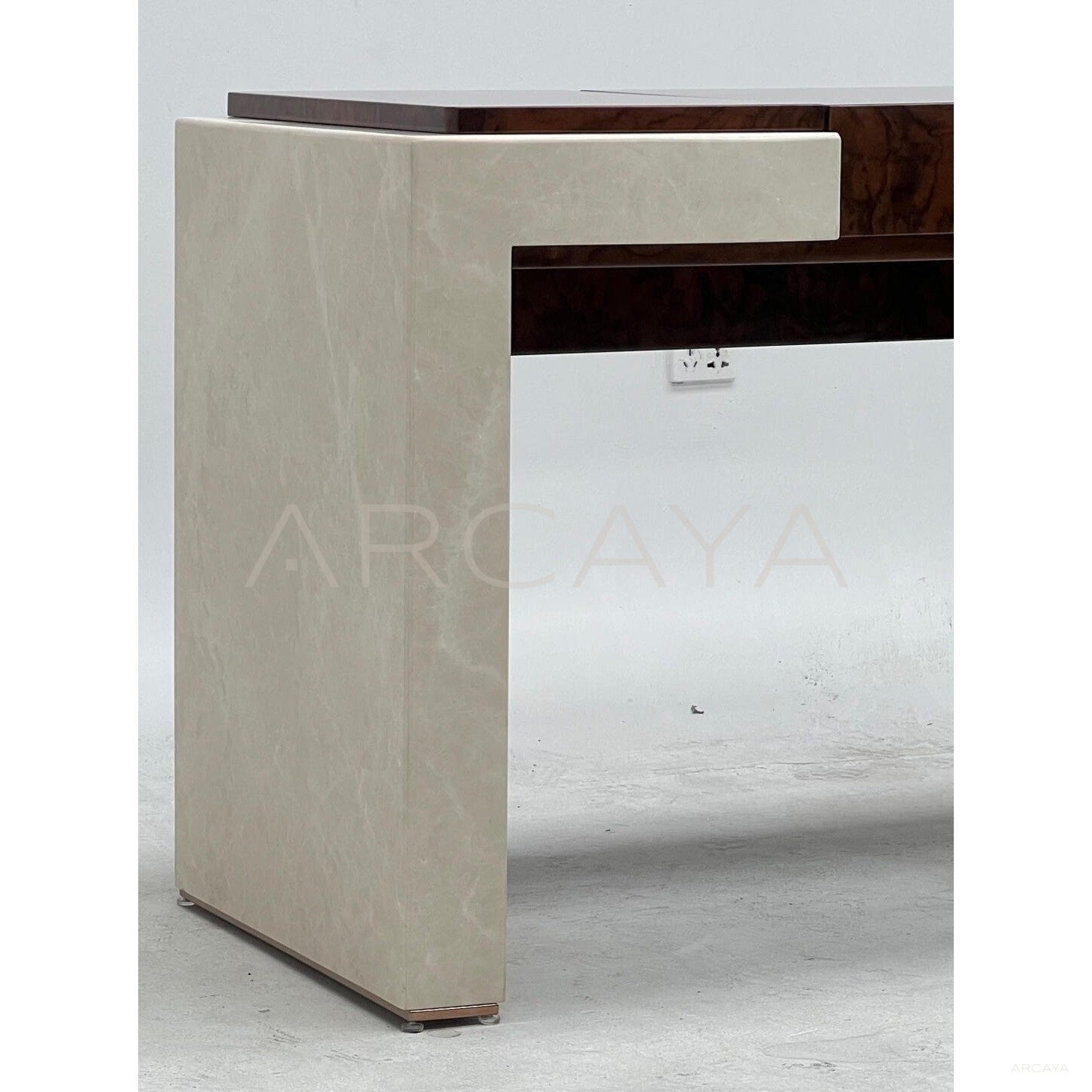 Italian Burl Wood Marble Flip Top Vanity - scene