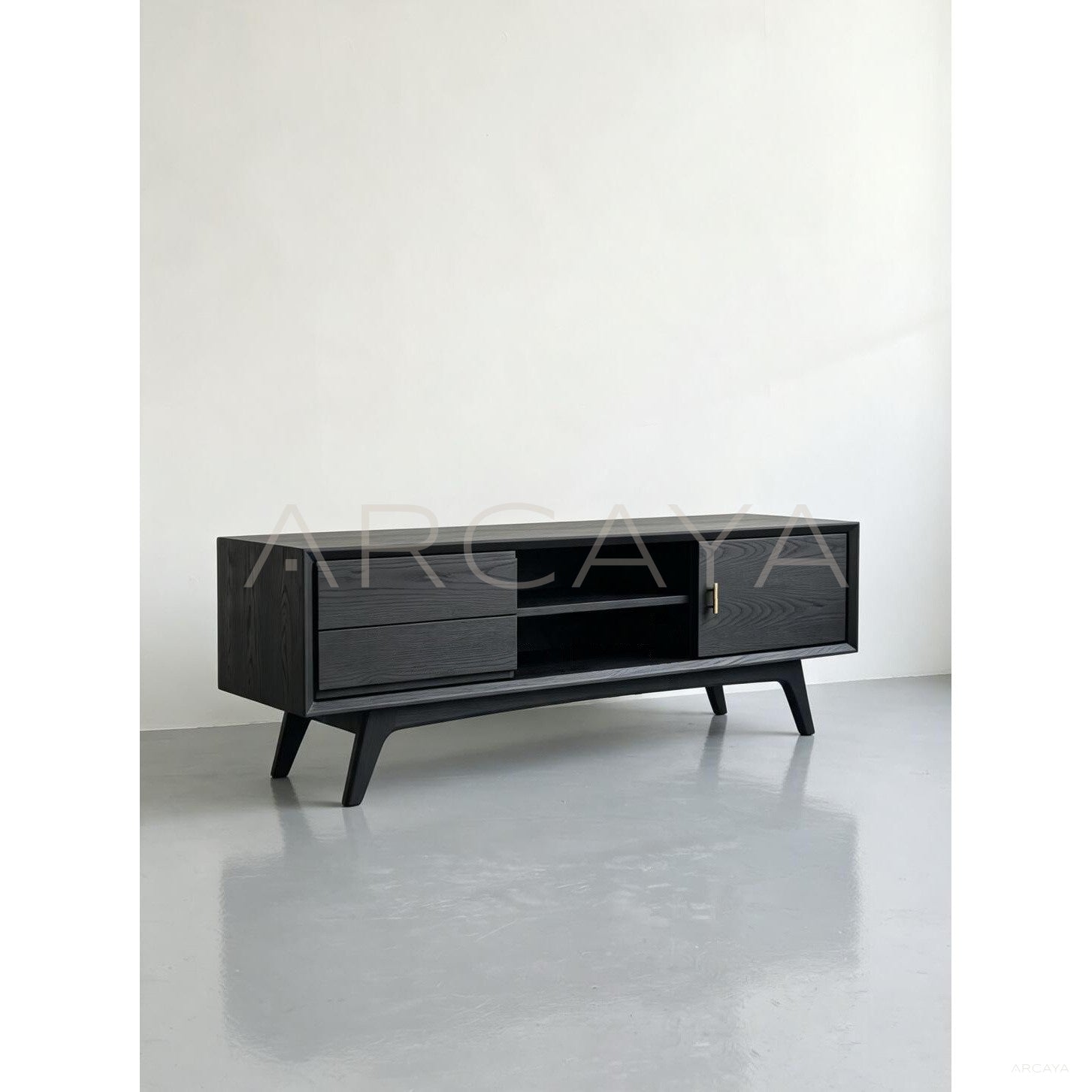 Ash Wood Tv Stand - scene