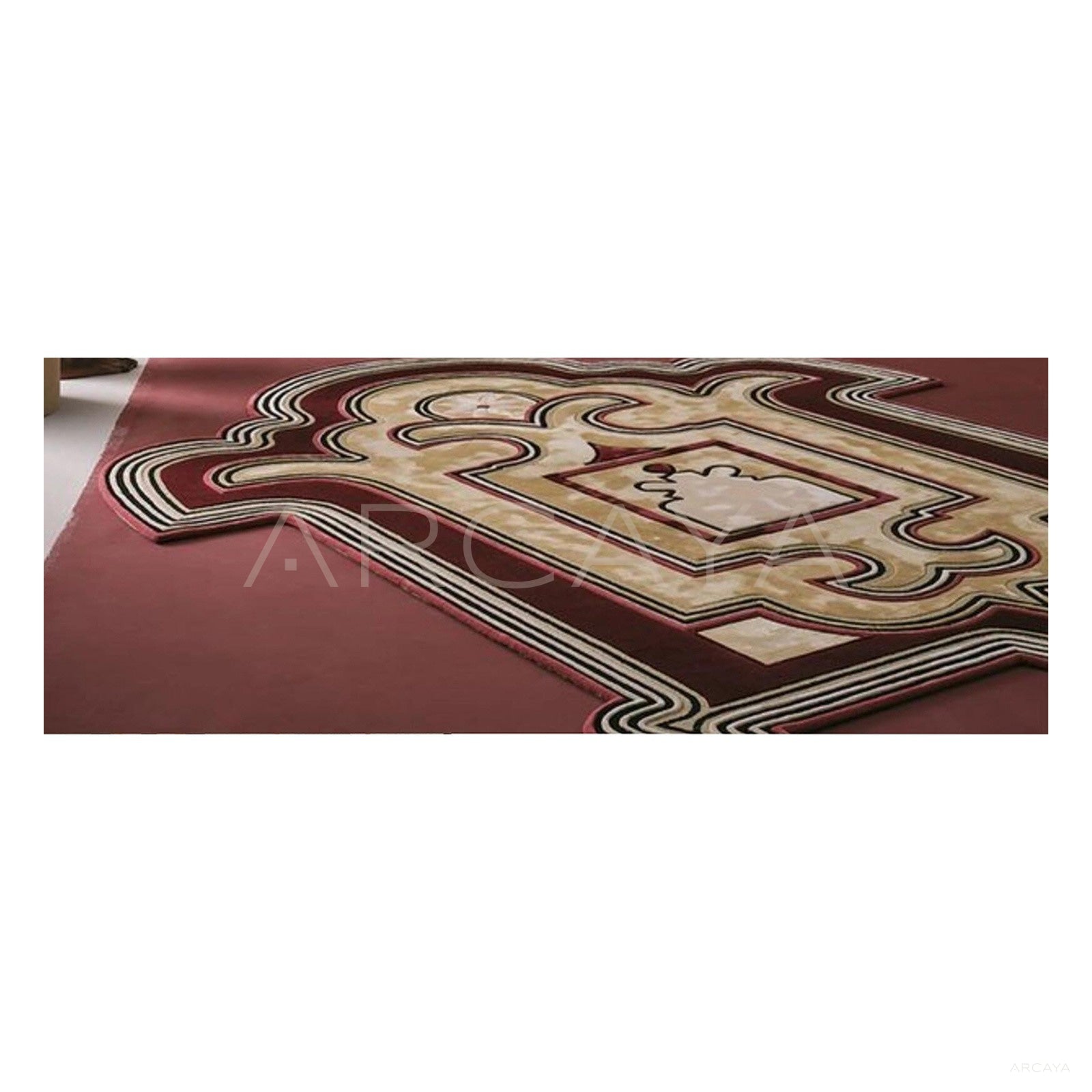Red Beige Classic Rug Detail Dsm P049 Floor