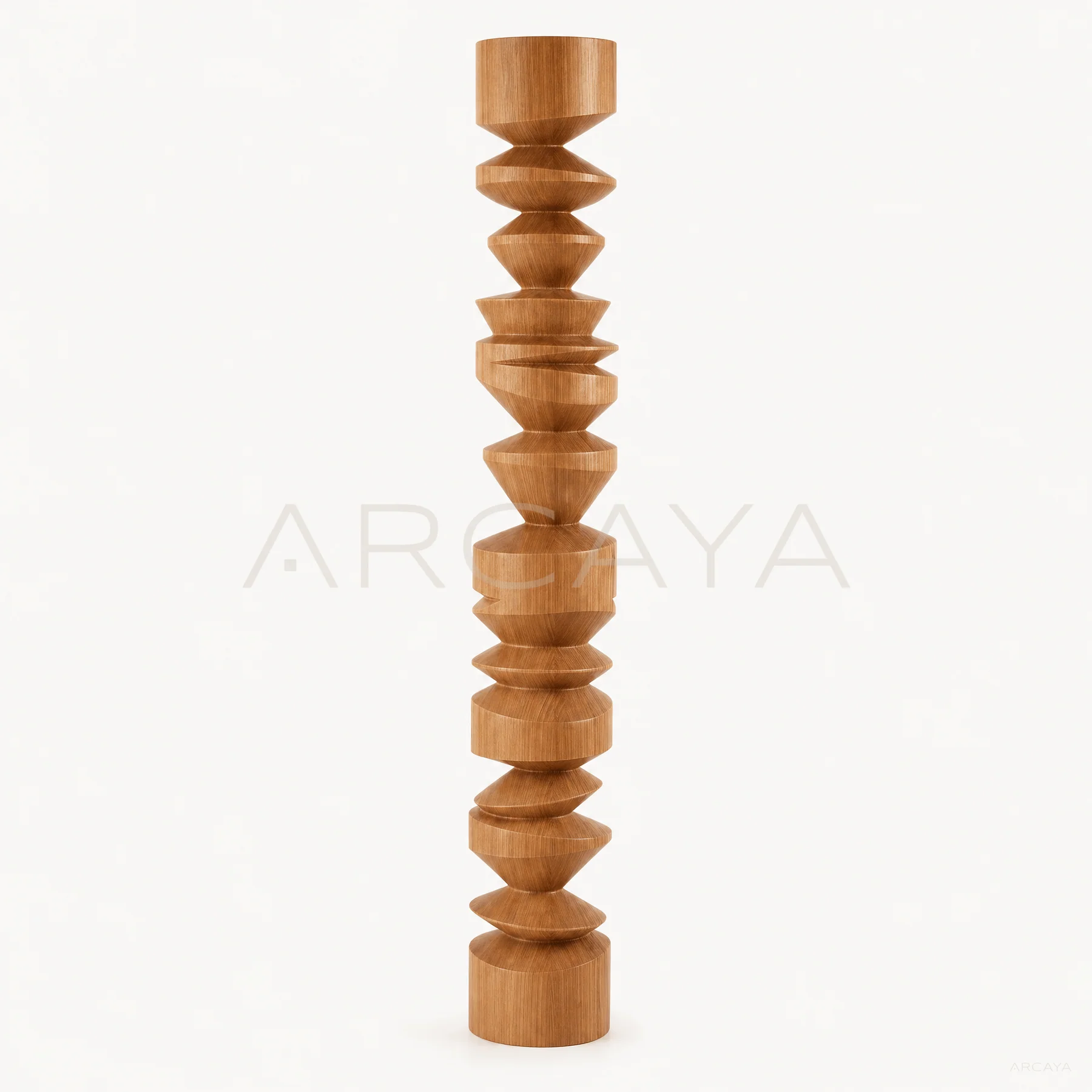Geometric Wood Totem — product view