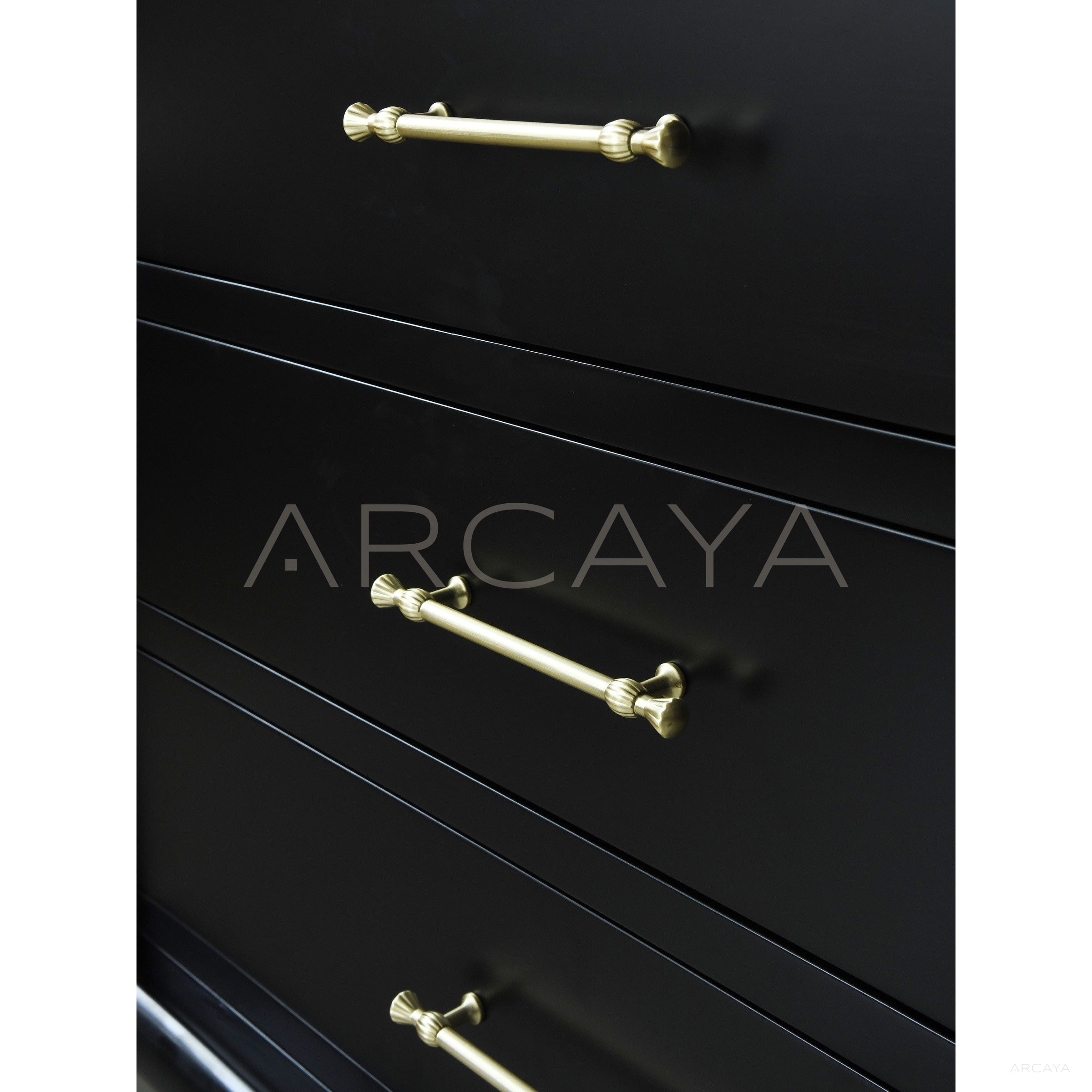 Vintage Minimalist Black Gloss Sideboard - scene