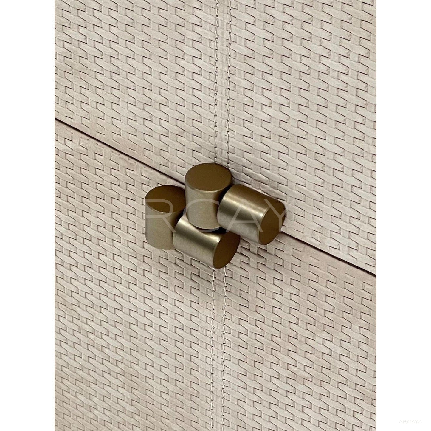 Woven Leather Matte Gold Chest Of Drawers - scene