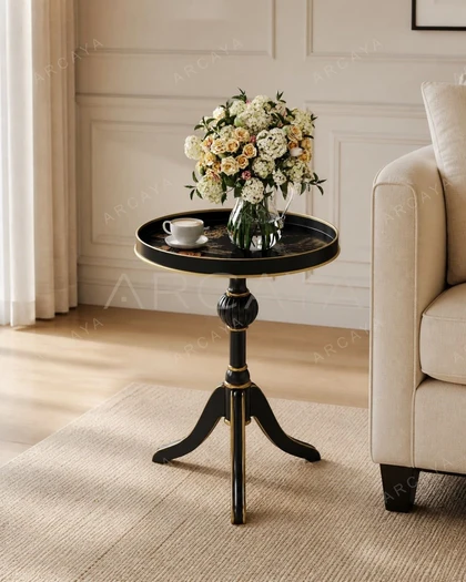 Black Painted Side Table — view 02