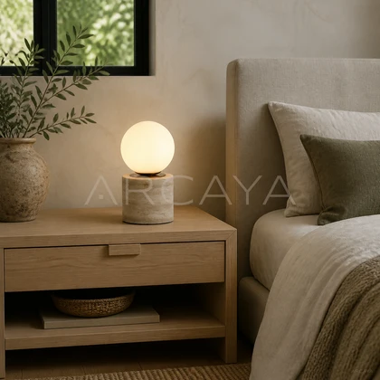 Fiora Cove Table Lamp — styled interior view 01