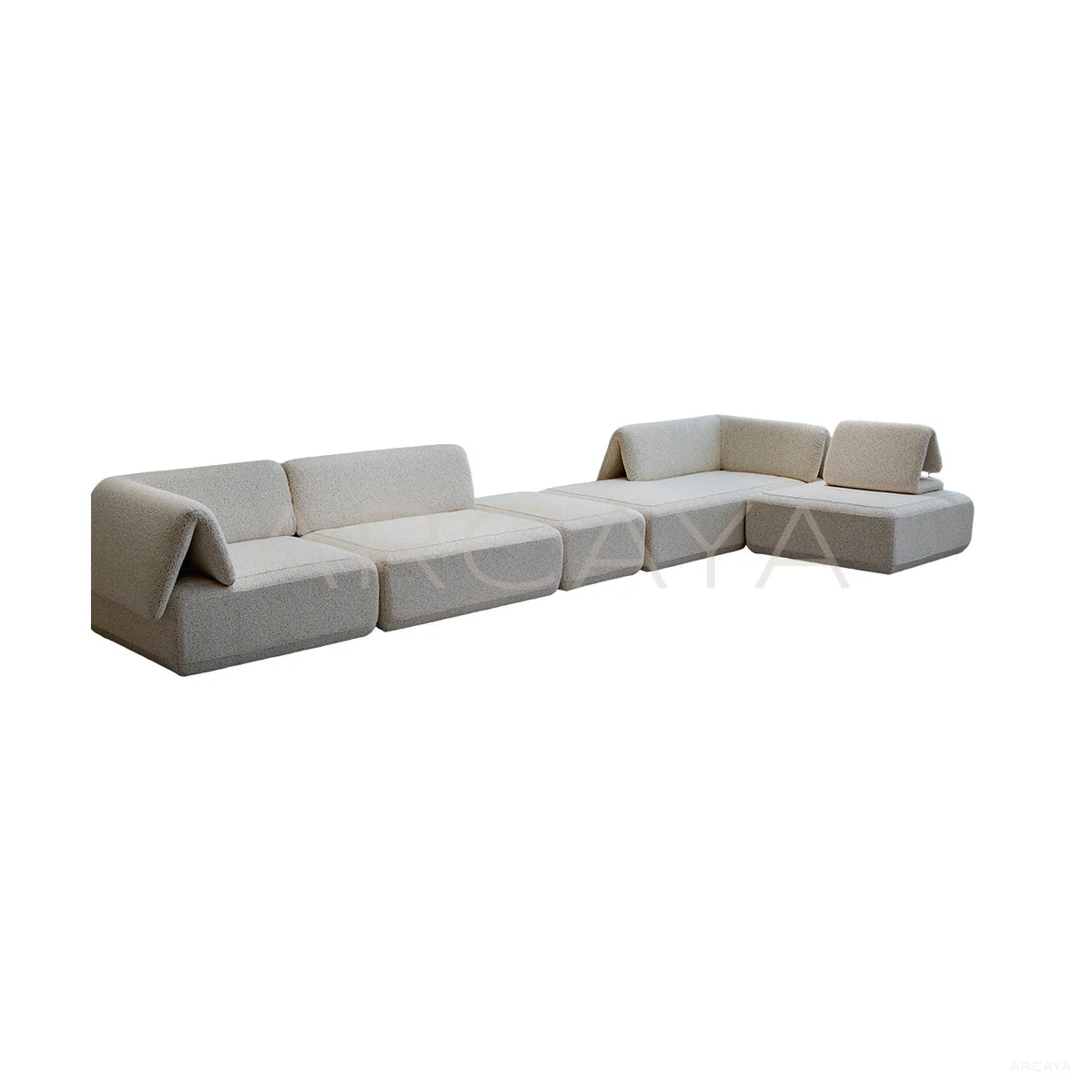 Orla Onyx Straight Sofa - product view on a white background 01