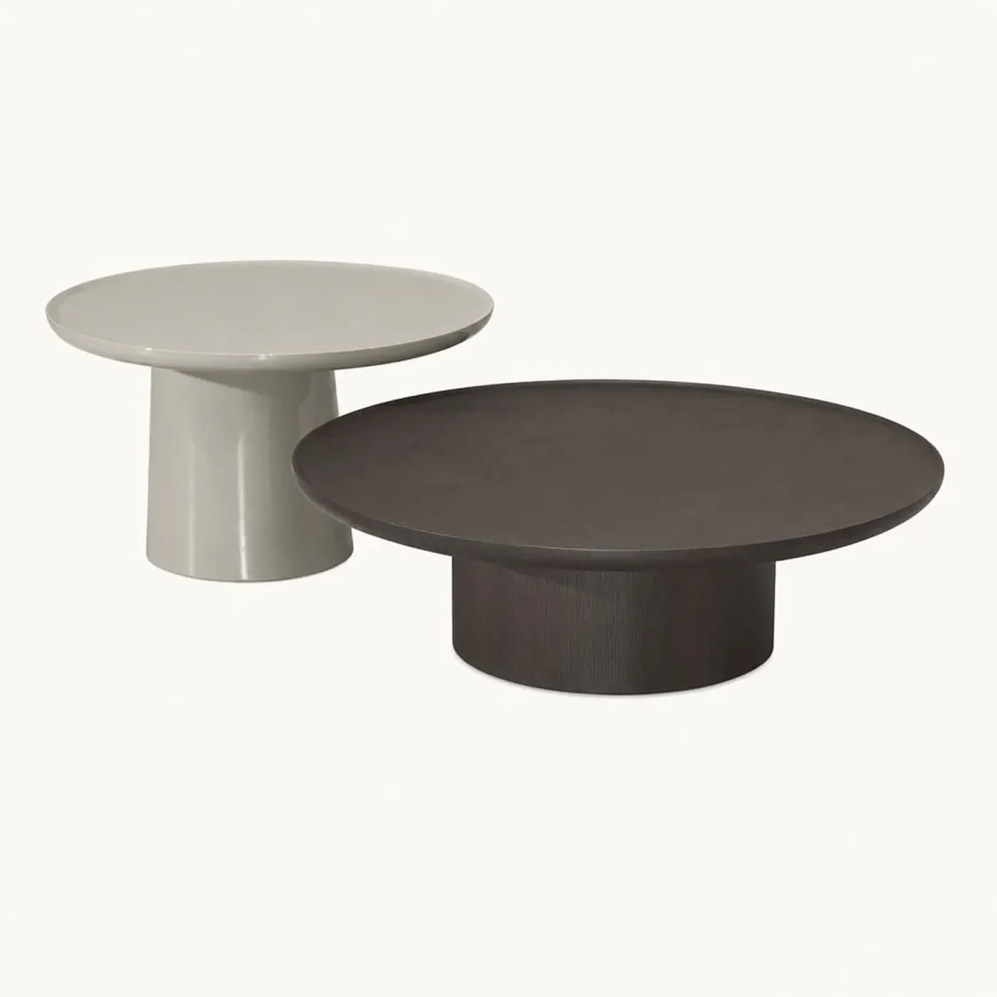 Round Pedestal Coffee Table Pair