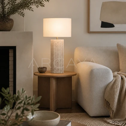 Fiora Hollow Table Lamp — styled interior view 02