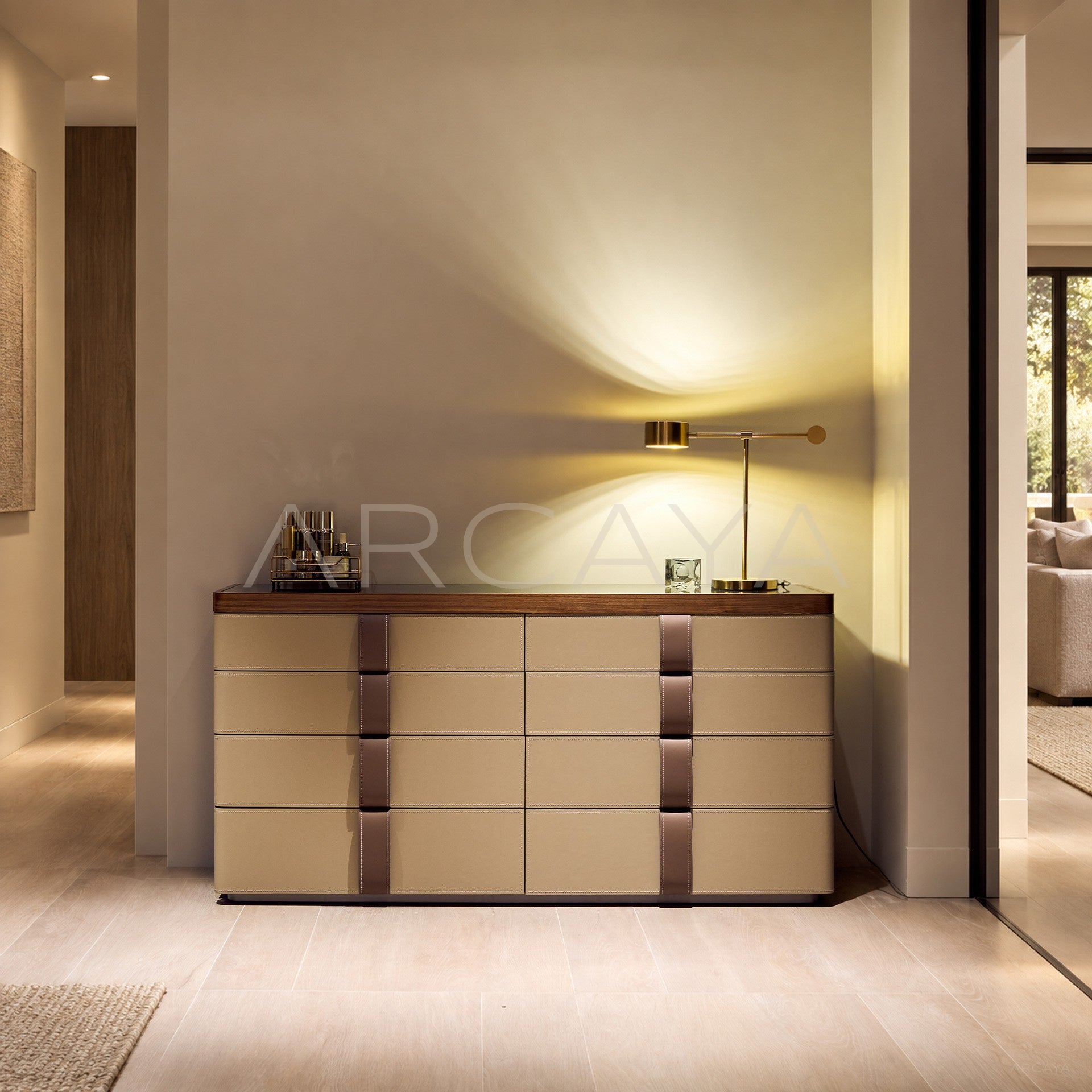 Saddle Leather Strap Storage Cabinet - main